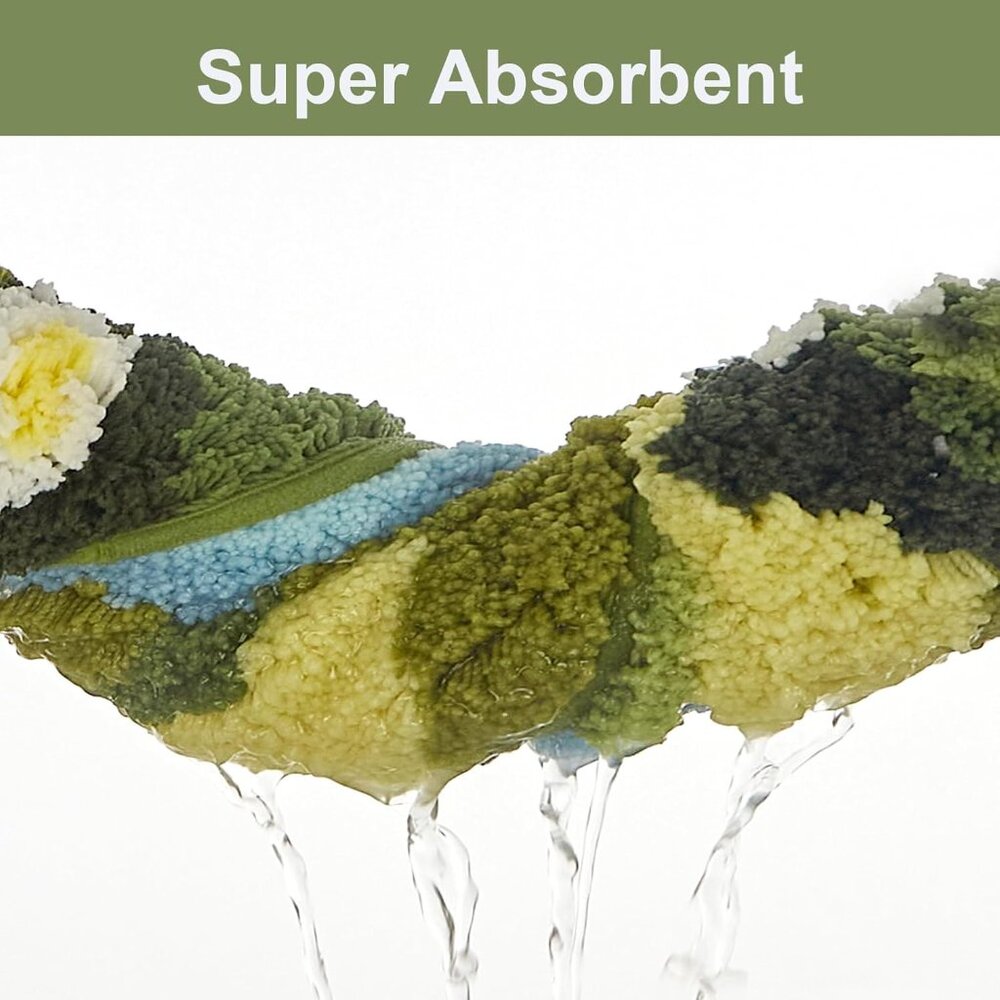 24" X 43" 3d Green Floral Area Bathroom Rug Non Slip Water Absorbent Bath Mat - Picture 9 of 9